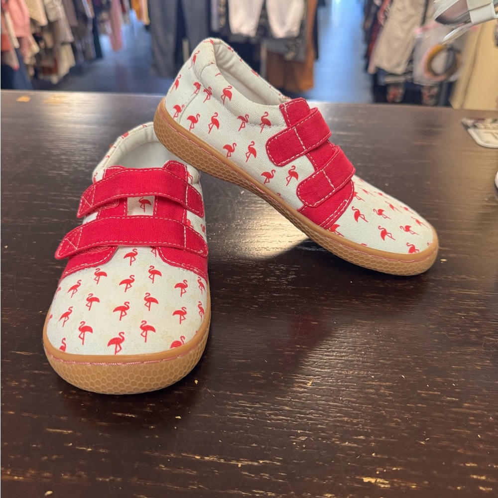 Livie & Luca Flamingo Print Sneakers with Pink Straps